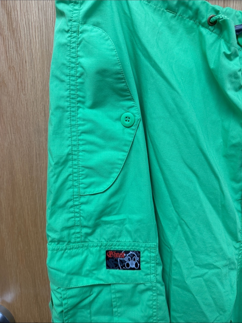 Ghast Neon Green Raver Cargo Pants with Graphic Label - Picture 8 of 9